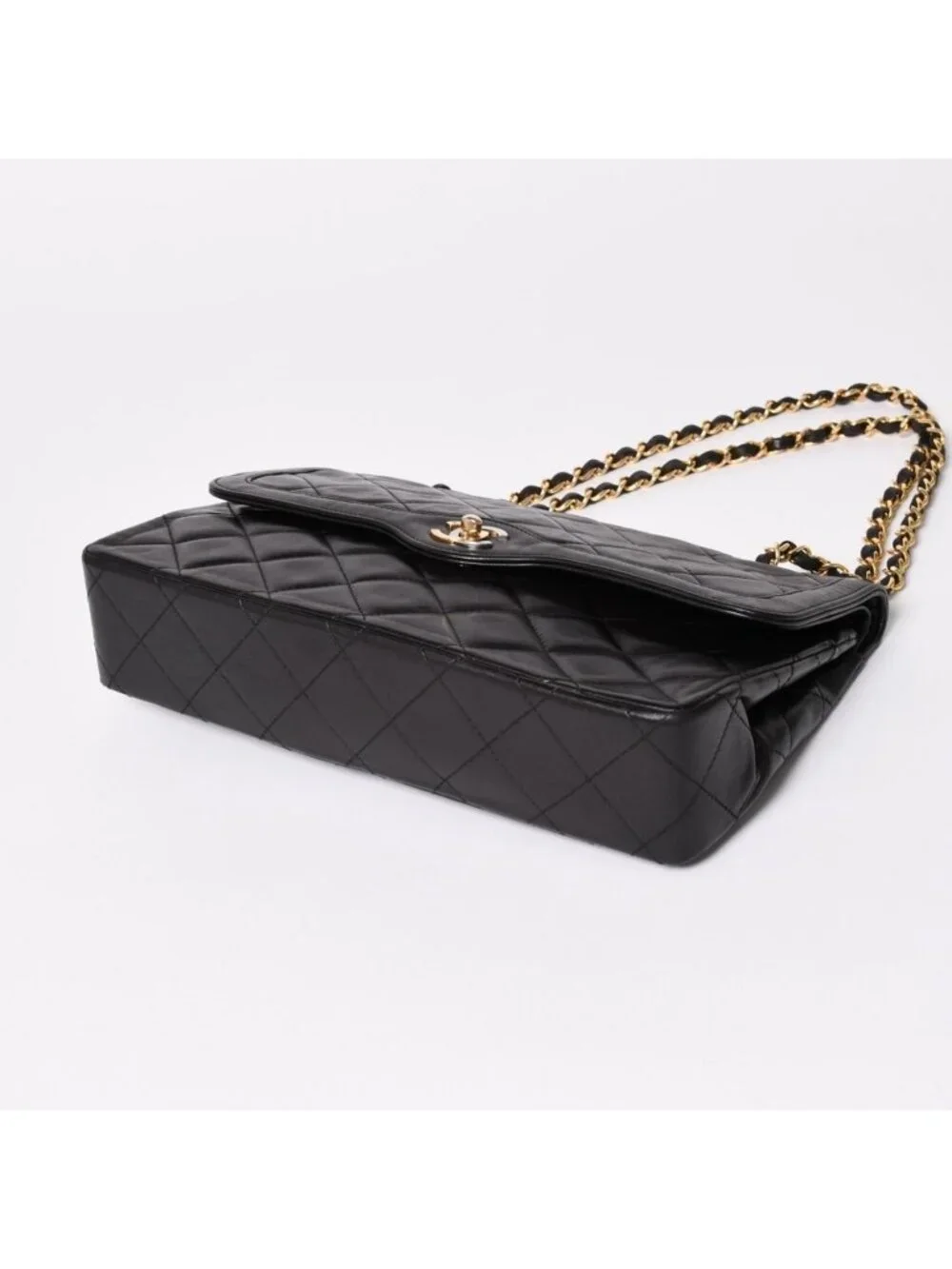 Chanel Quilted Double Flap Chain Shoulder Bag Limited Edition CC Logo Lambskin
